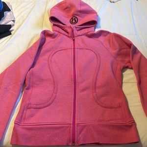 Lululemon pink with sparkle scuba sweater jacket